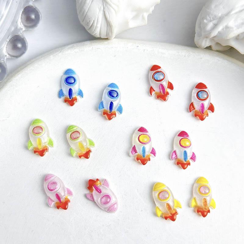Art And Craft Rocket - Cartoon Colored Luminous Rocket Nail Charms