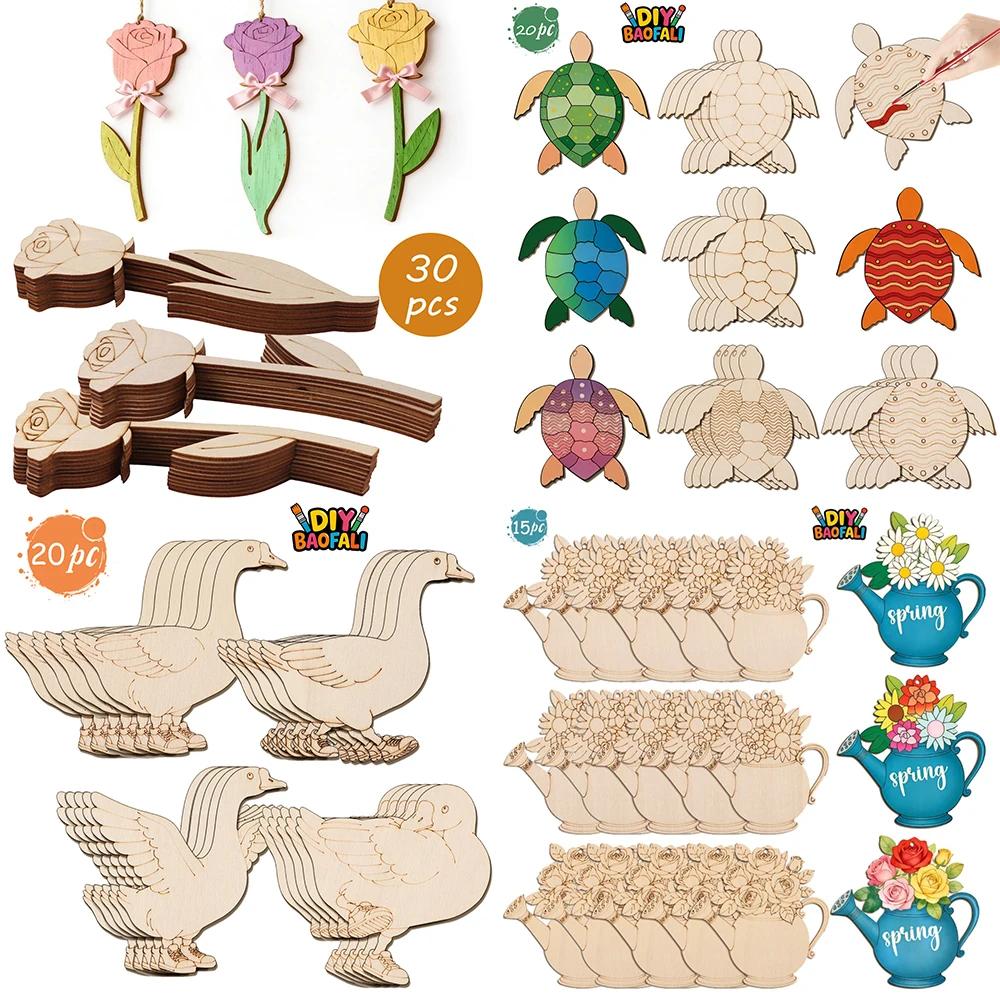 Art Craft Duck - 15/20pcs DIY Unfinished Crafts Creative Art