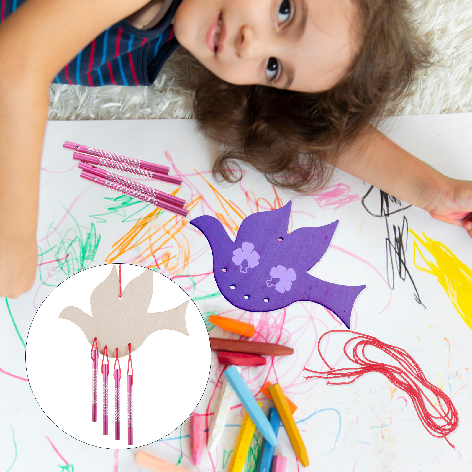 Art Craft Doodle - 8Sets Doodle Art Blank Wooden Wind