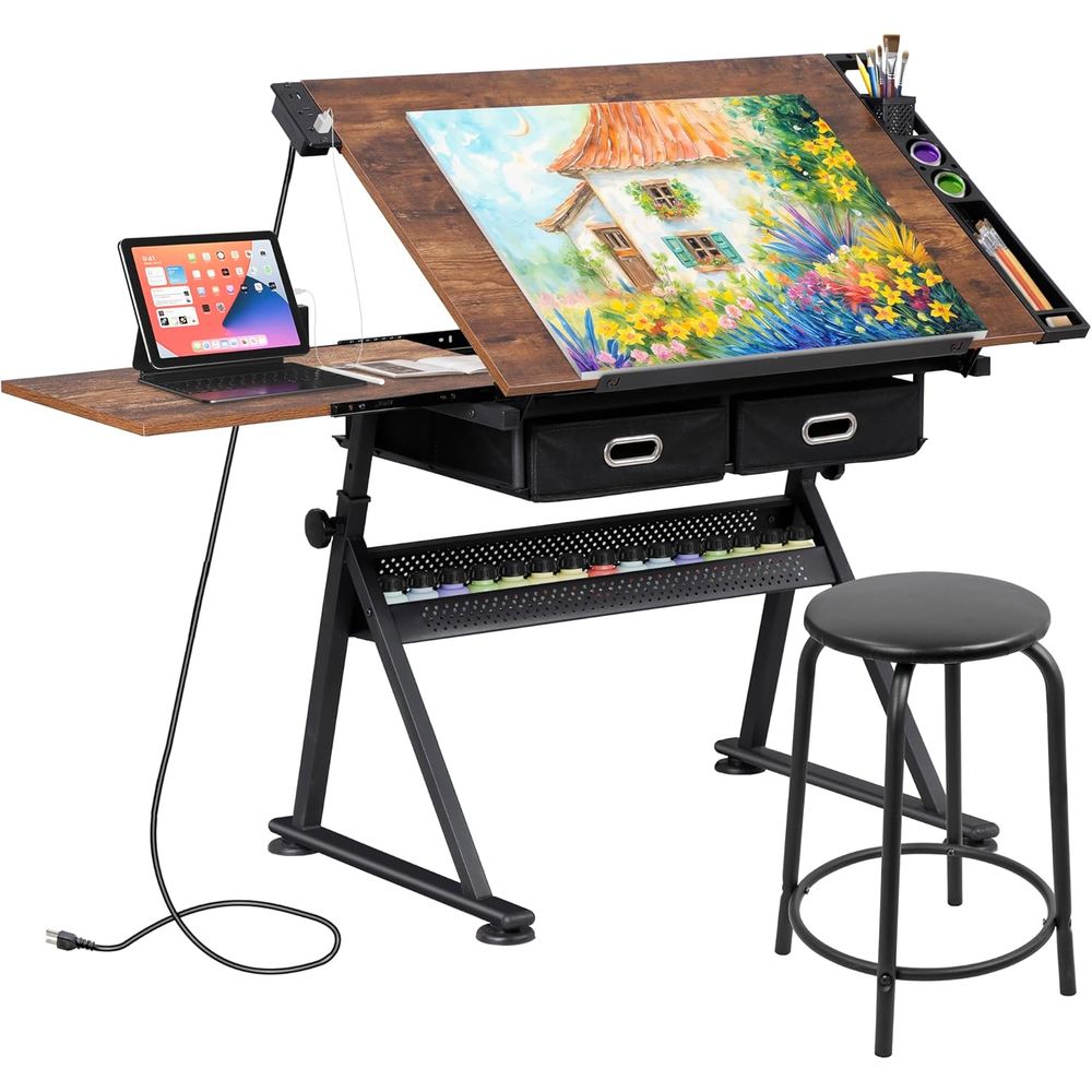 Art & Craft Paper Ideas For Kids - Adjustable Drafting Table with Stool, Desk
