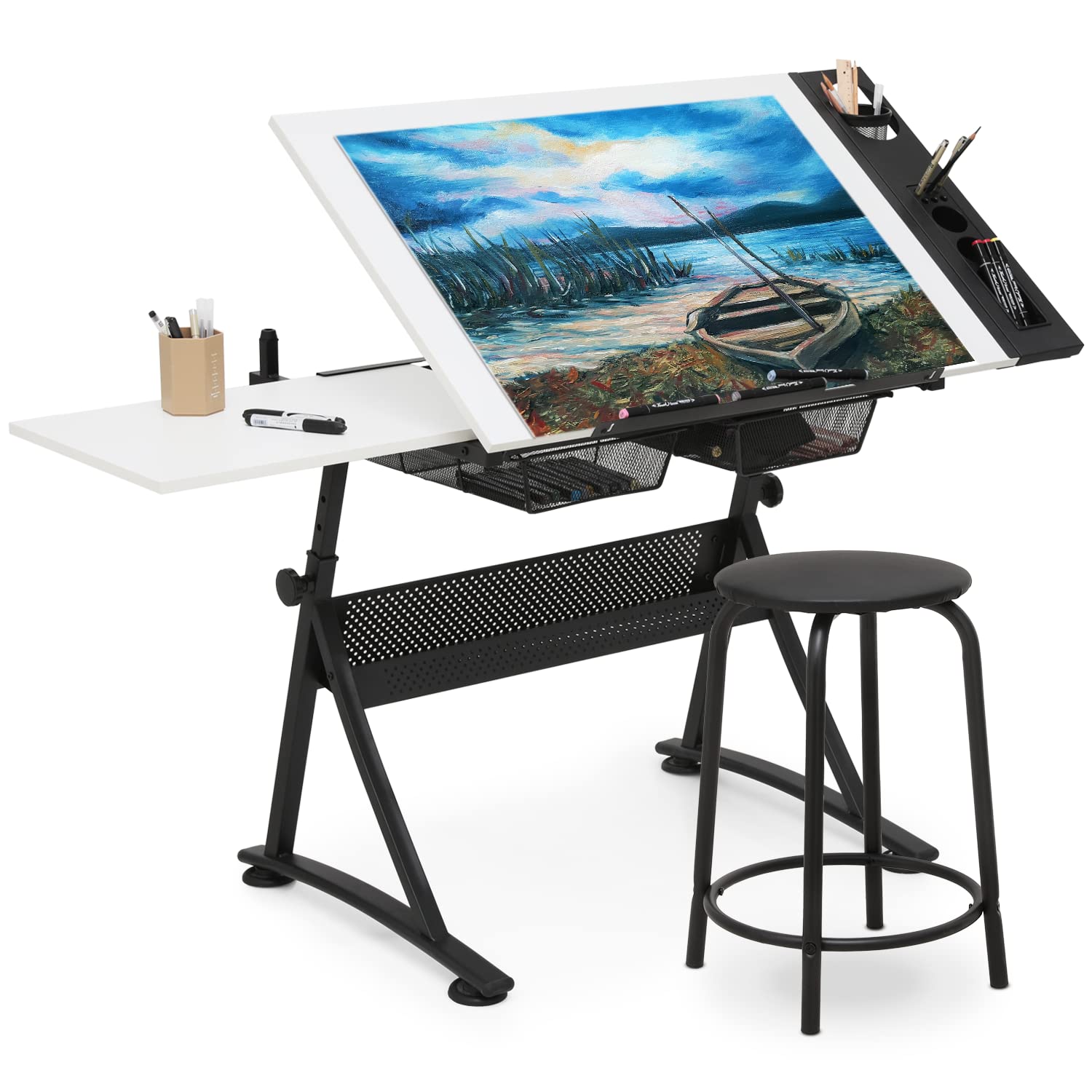Art & Craft Paper Ideas For Kids - Art Deco Drafting Table, Height-Adjustable, Tiltable