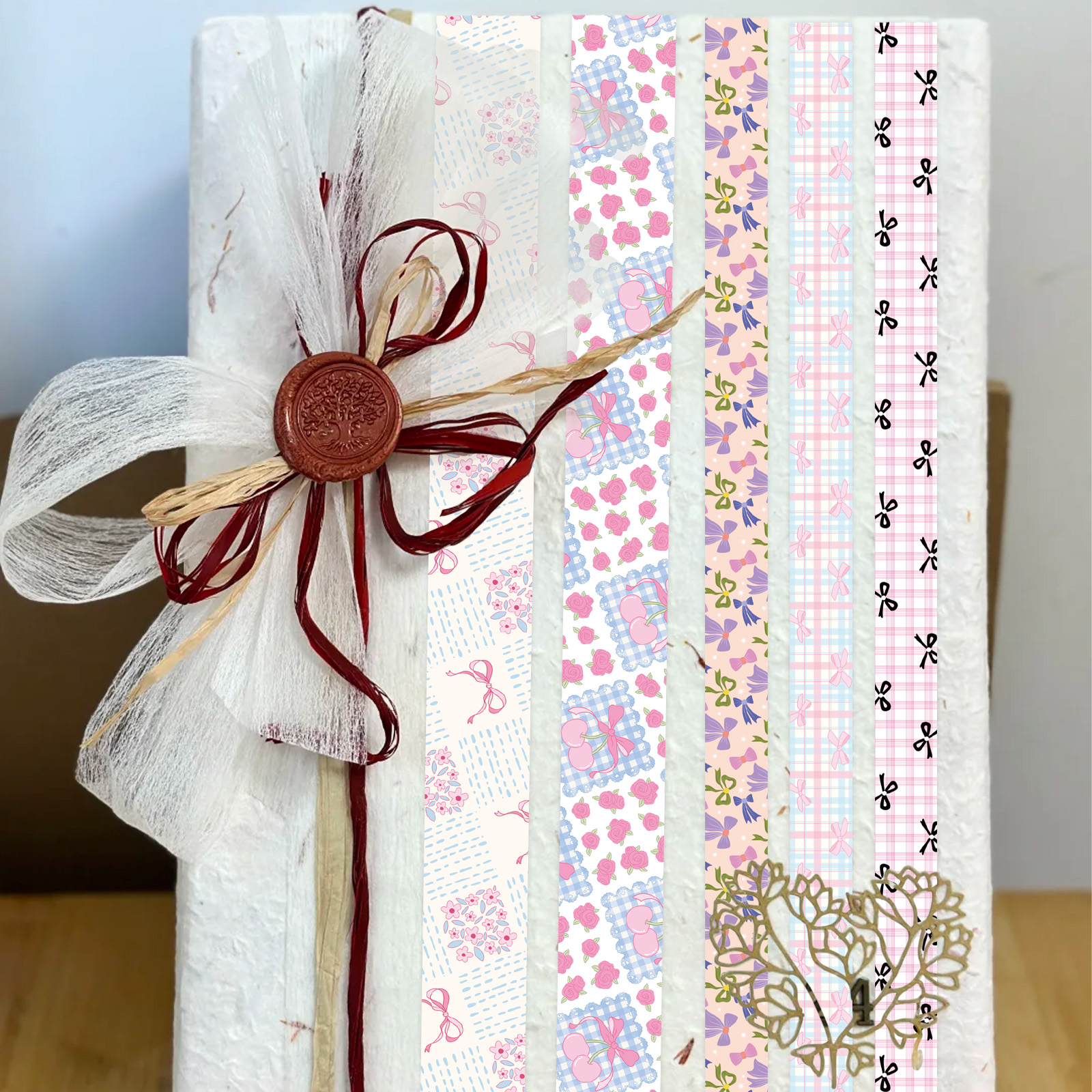16 Rolls Pink Bow Washi Tapes  - Art Craft Journals incelemesi ve fiyatı