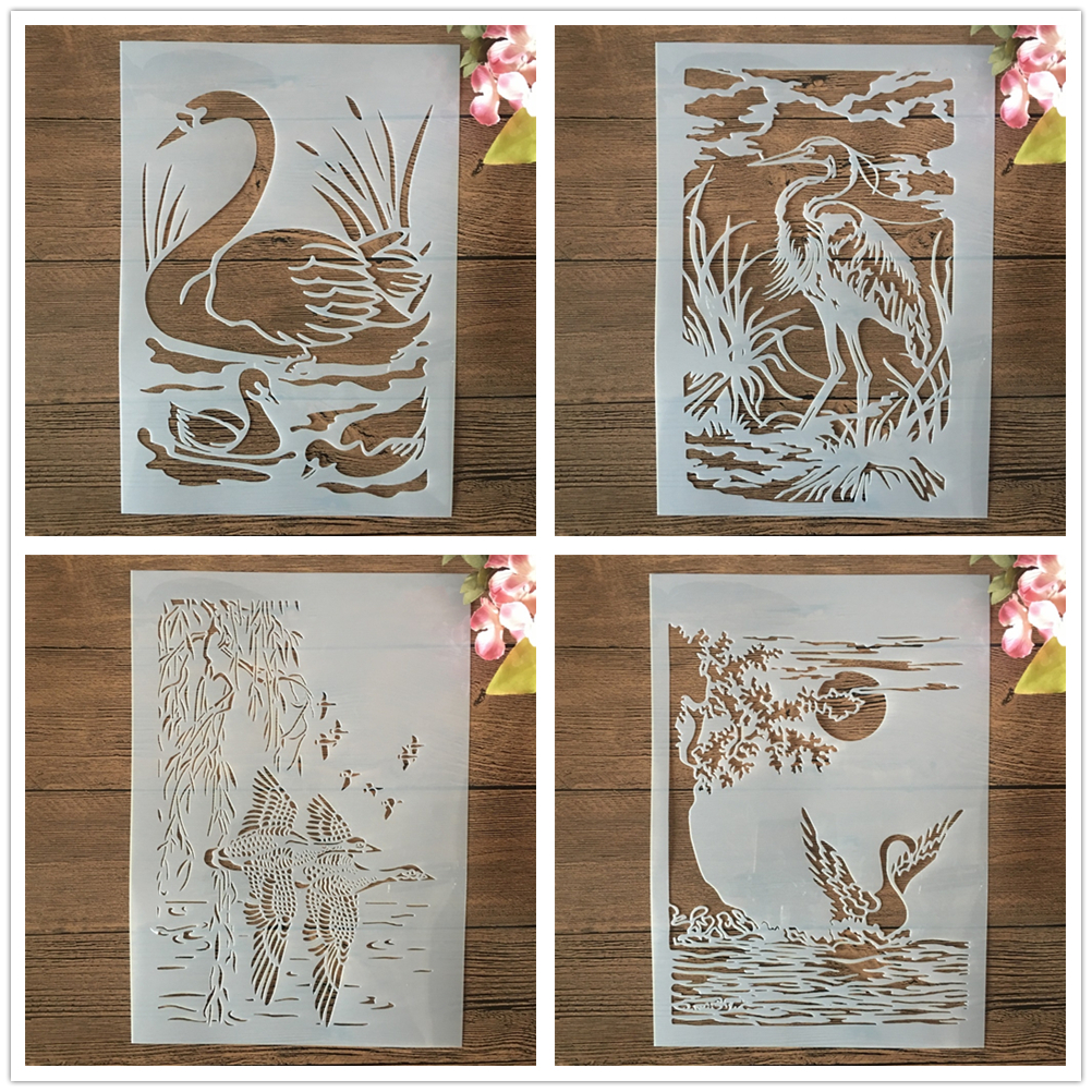 4Pcs A4 29cm Swan Wild Duck La - Art Craft Duck incelemesi ve fiyatı