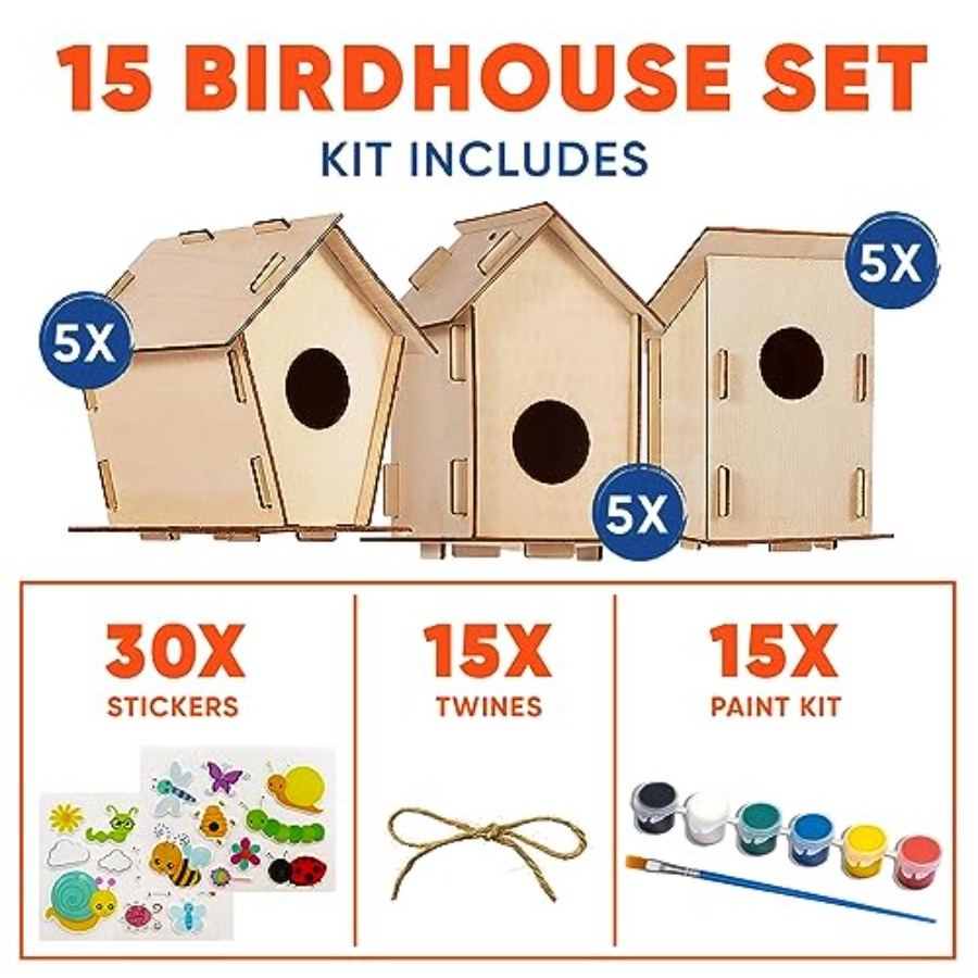 Kit - Unfinished Wood Bird Hou - Art & Craft Paper Ideas For Kids incelemesi ve fiyatı