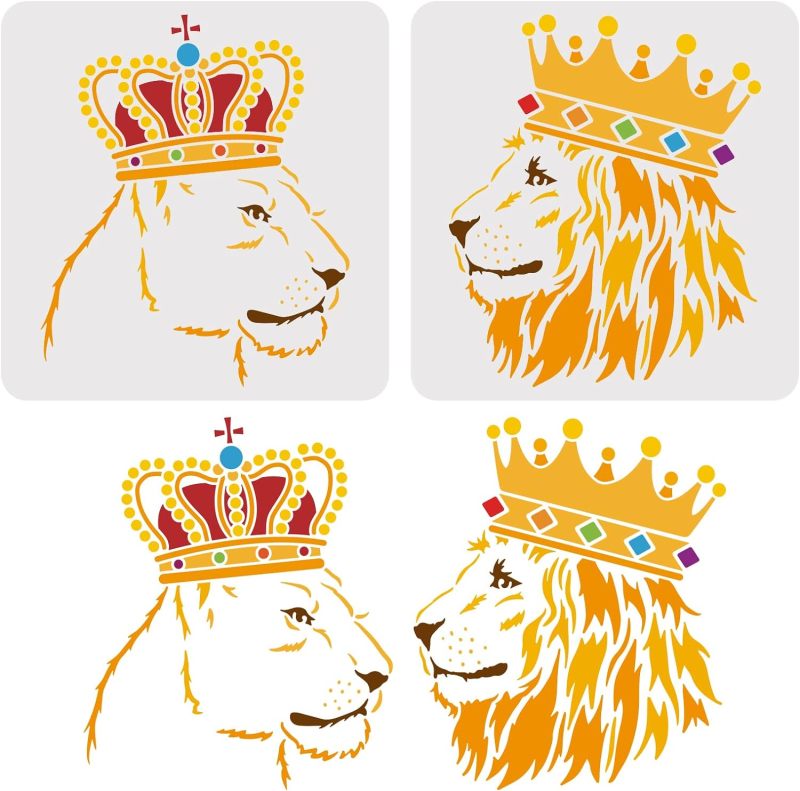 2 Pcs Lion Stencils 11.8x11.8i - Queen Art Craft incelemesi ve fiyatı