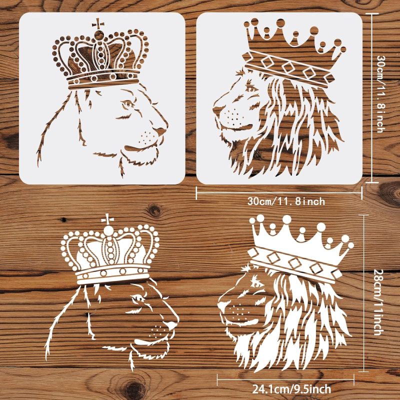2 Pcs Lion Stencils 11.8x11.8i - Queen Art Craft incelemesi ve fiyatı