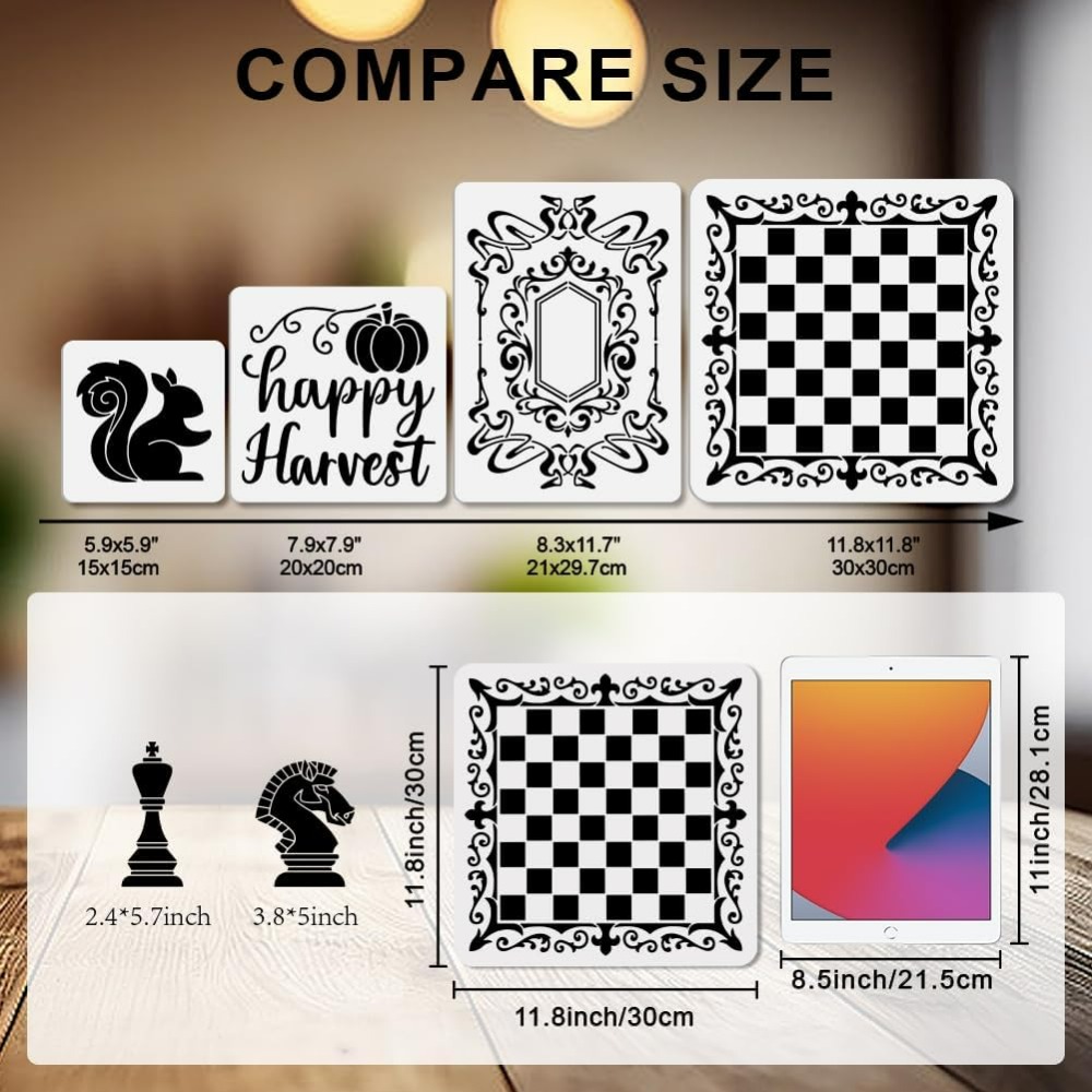 2Pcs Chess Pieces Stencil Lace - Queen Art Craft incelemesi ve fiyatı