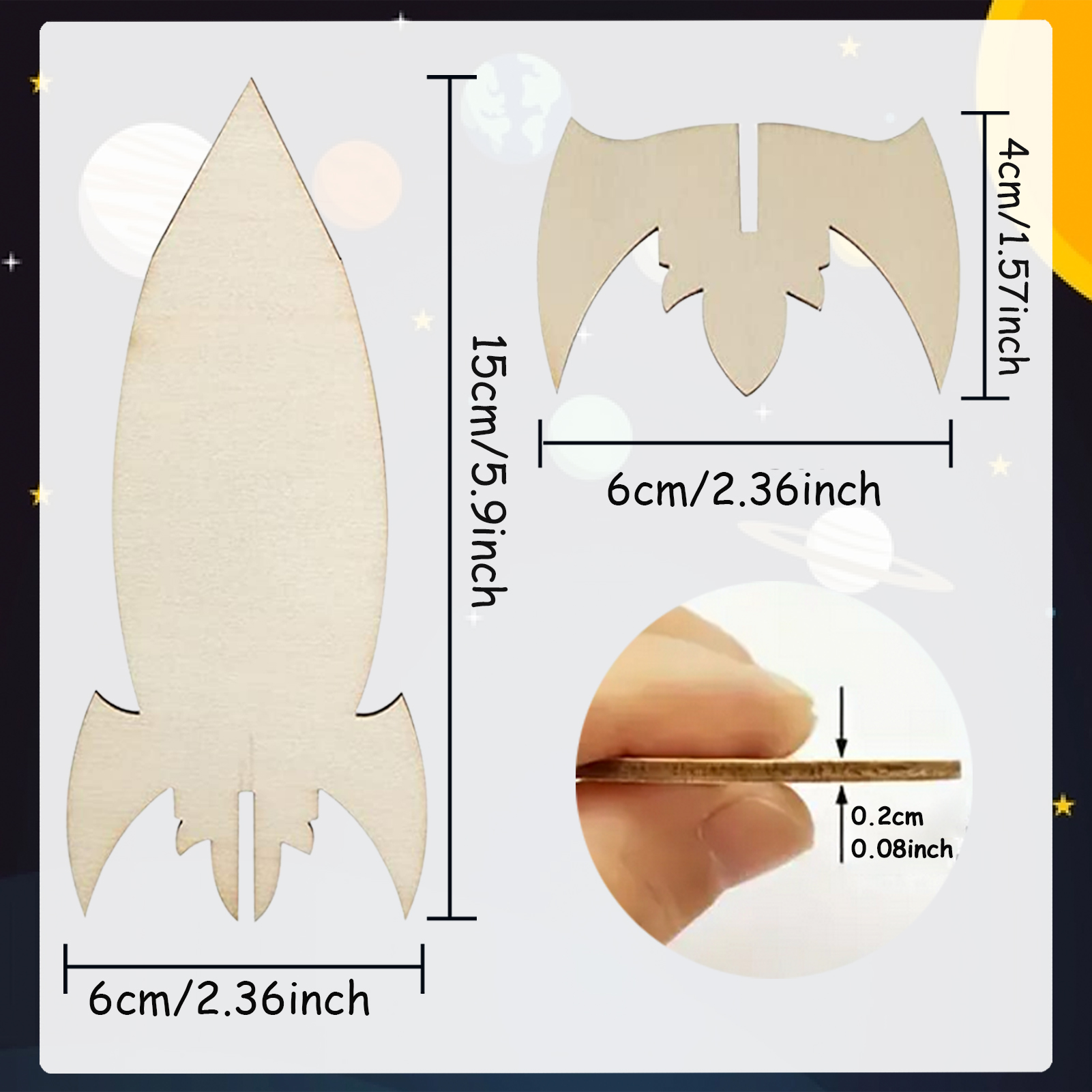 5PCS/10PCS wooden rockets DIY  - Art And Craft Rocket incelemesi ve fiyatı