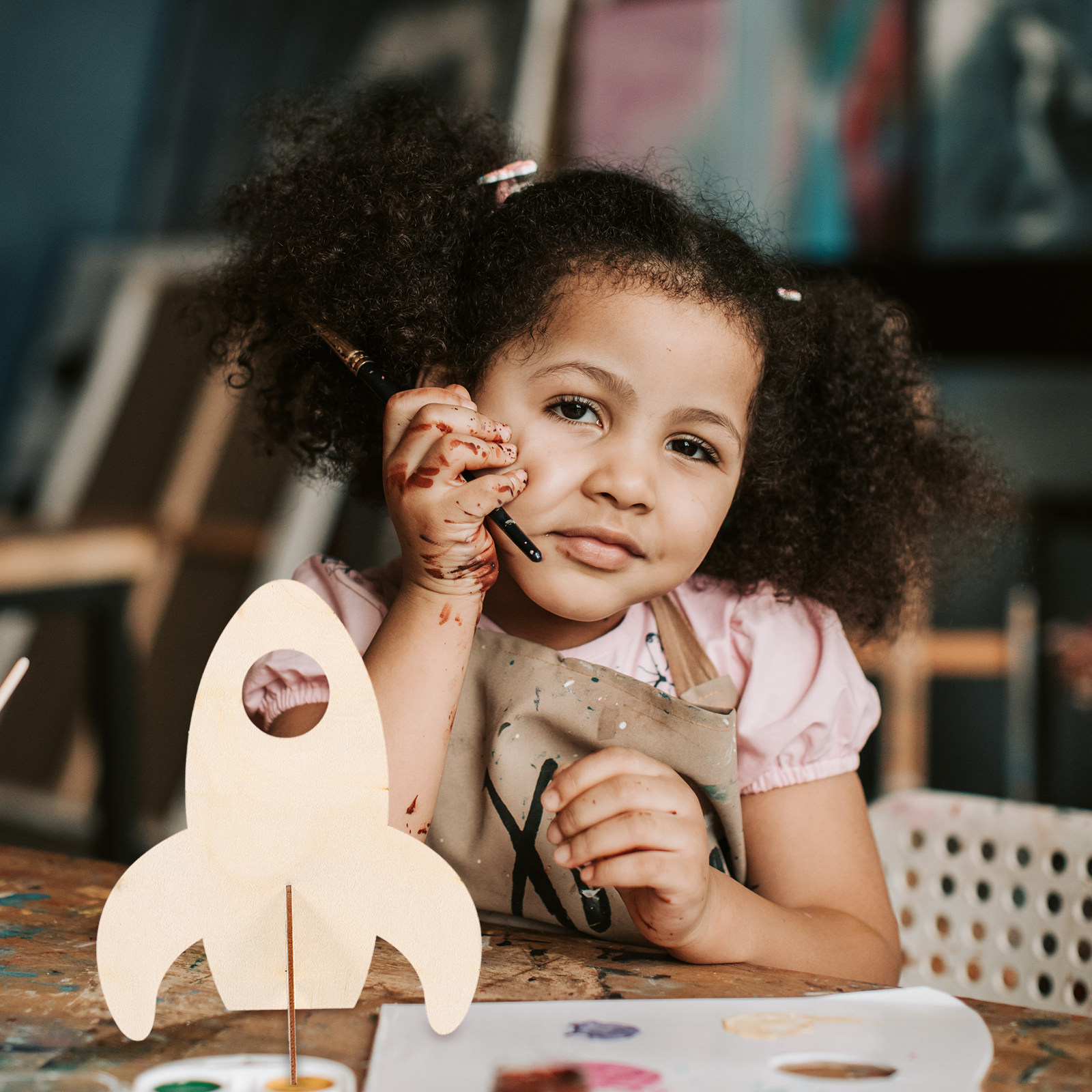 5Pcs Wooden Rocket Shape DIY P - Art And Craft Rocket incelemesi ve fiyatı