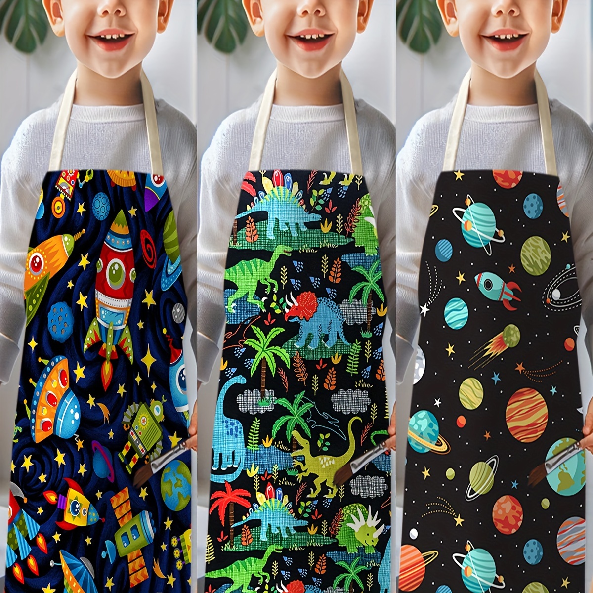 1pc Kids Apron Space Theme Roc - Art And Craft Rocket incelemesi ve fiyatı