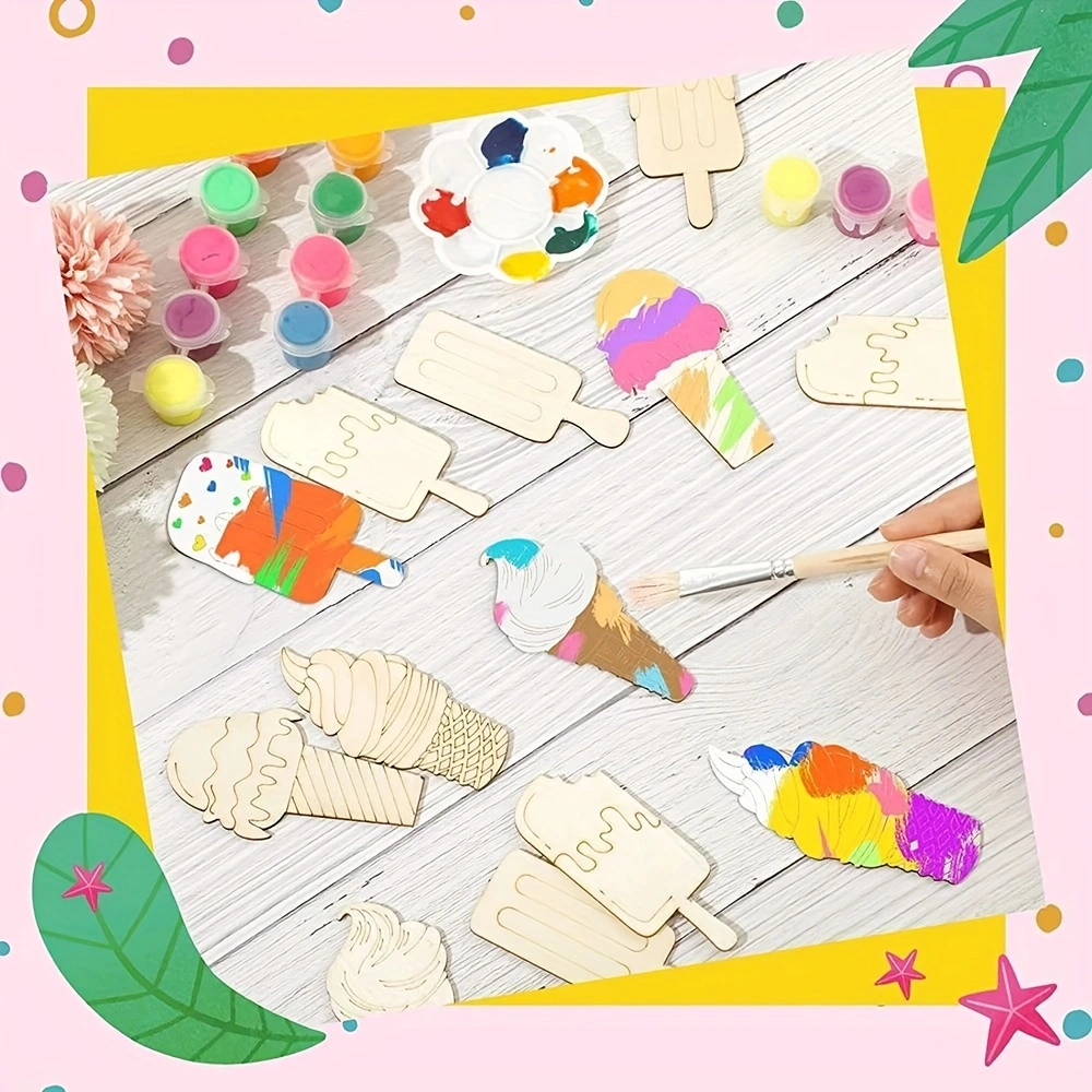 6/30pcs Ice Cream Wood Cutouts - Art Craft Doodle incelemesi ve fiyatı