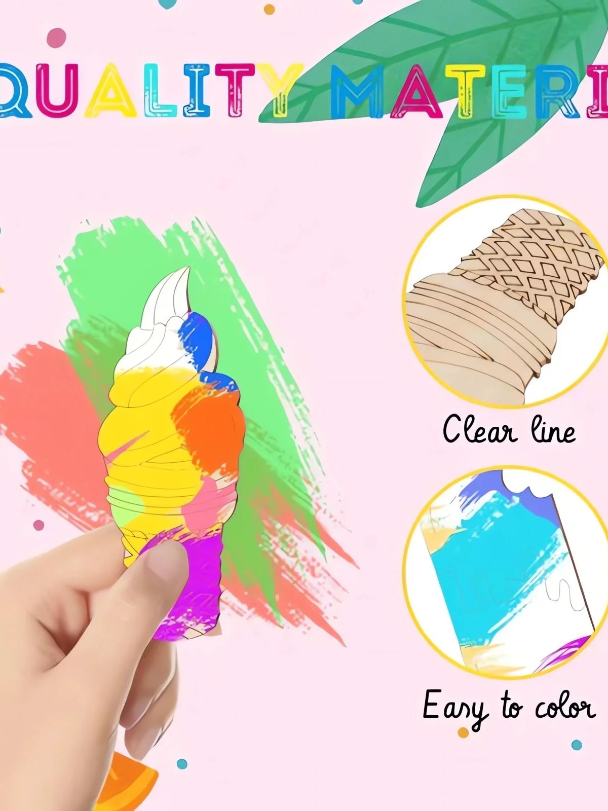 6/30pcs Ice Cream Wood Cutouts - Art Craft Doodle incelemesi ve fiyatı