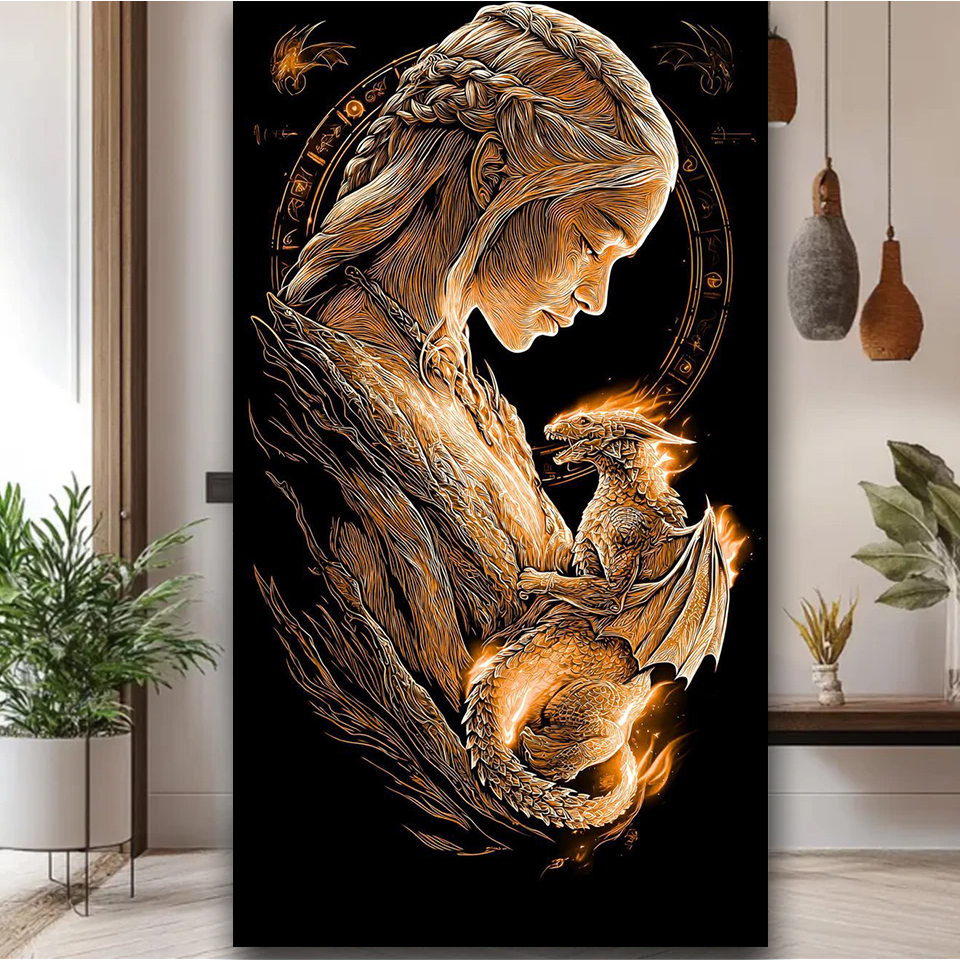 Vibrant Golden Queen and drago - Queen Art Craft incelemesi ve fiyatı