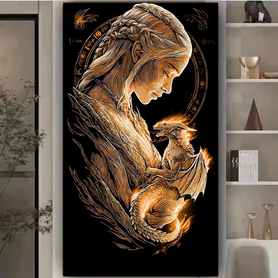 Vibrant Golden Queen and drago - Queen Art Craft incelemesi ve fiyatı