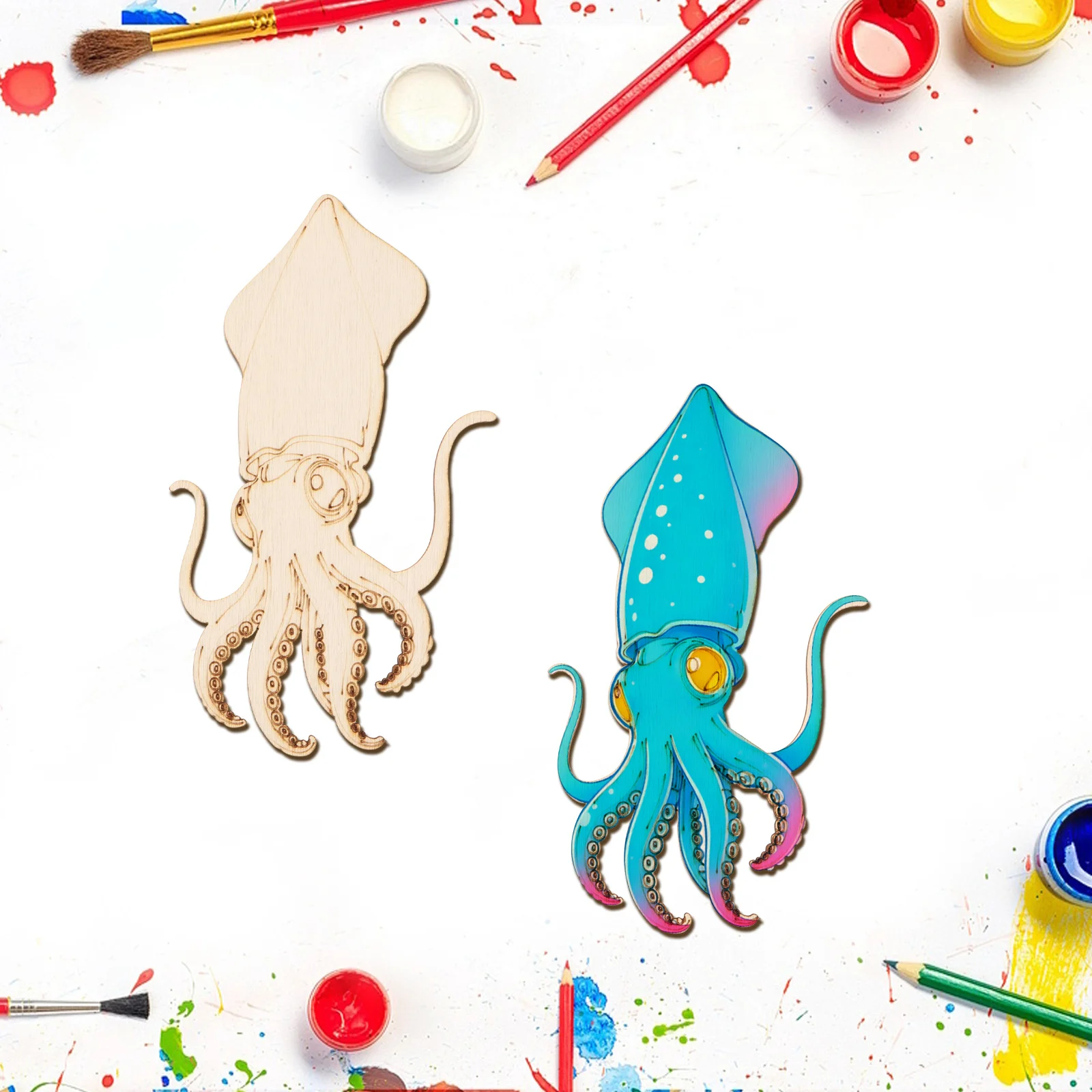 10pcs/set Unfinished Wood Craf - Art & Craft Paper Ideas For Kids incelemesi ve fiyatı
