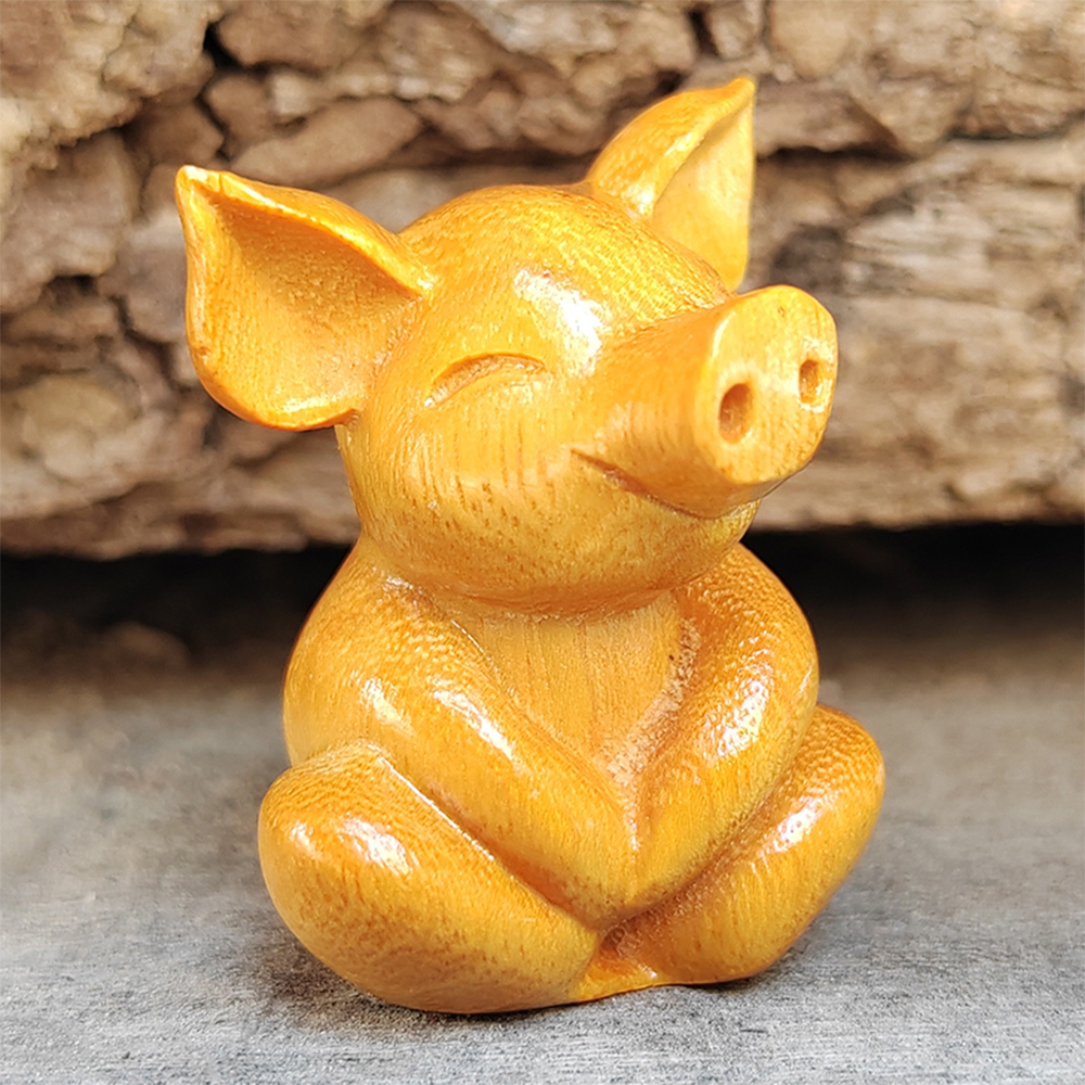 Wooden Carved Cartoon Cute Luc - Art Craft Simple incelemesi ve fiyatı
