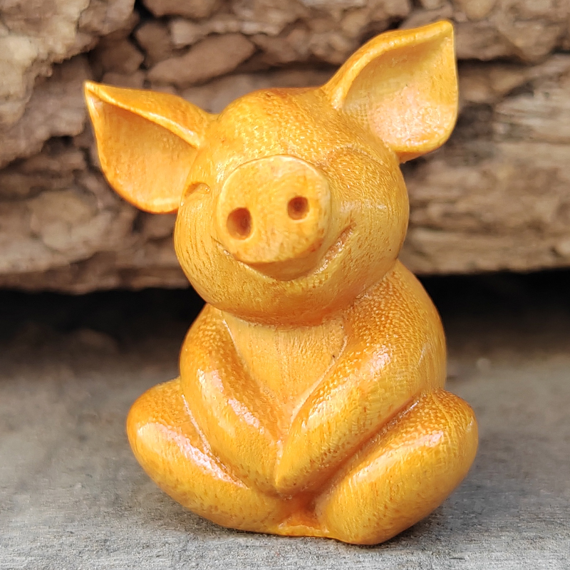Wooden Carved Cartoon Cute Luc - Art Craft Simple incelemesi ve fiyatı