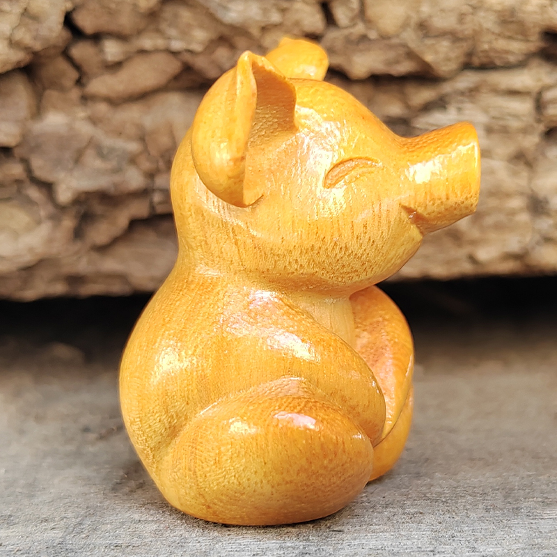 Wooden Carved Cartoon Cute Luc - Art Craft Simple incelemesi ve fiyatı
