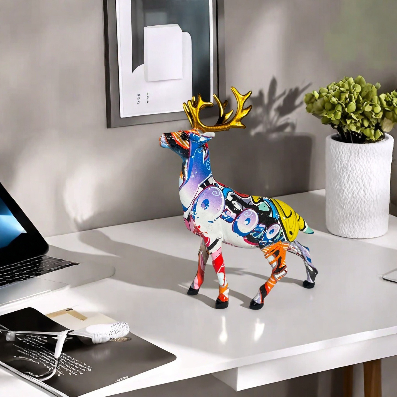 Creative Graffiti Elk Ornament - Art Craft Simple incelemesi ve fiyatı