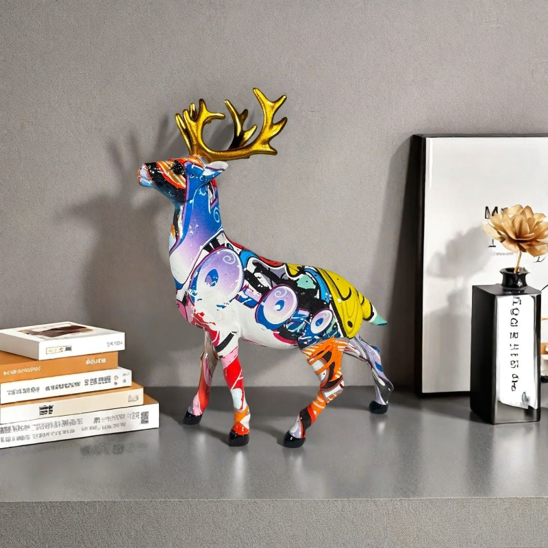Creative Graffiti Elk Ornament - Art Craft Simple incelemesi ve fiyatı