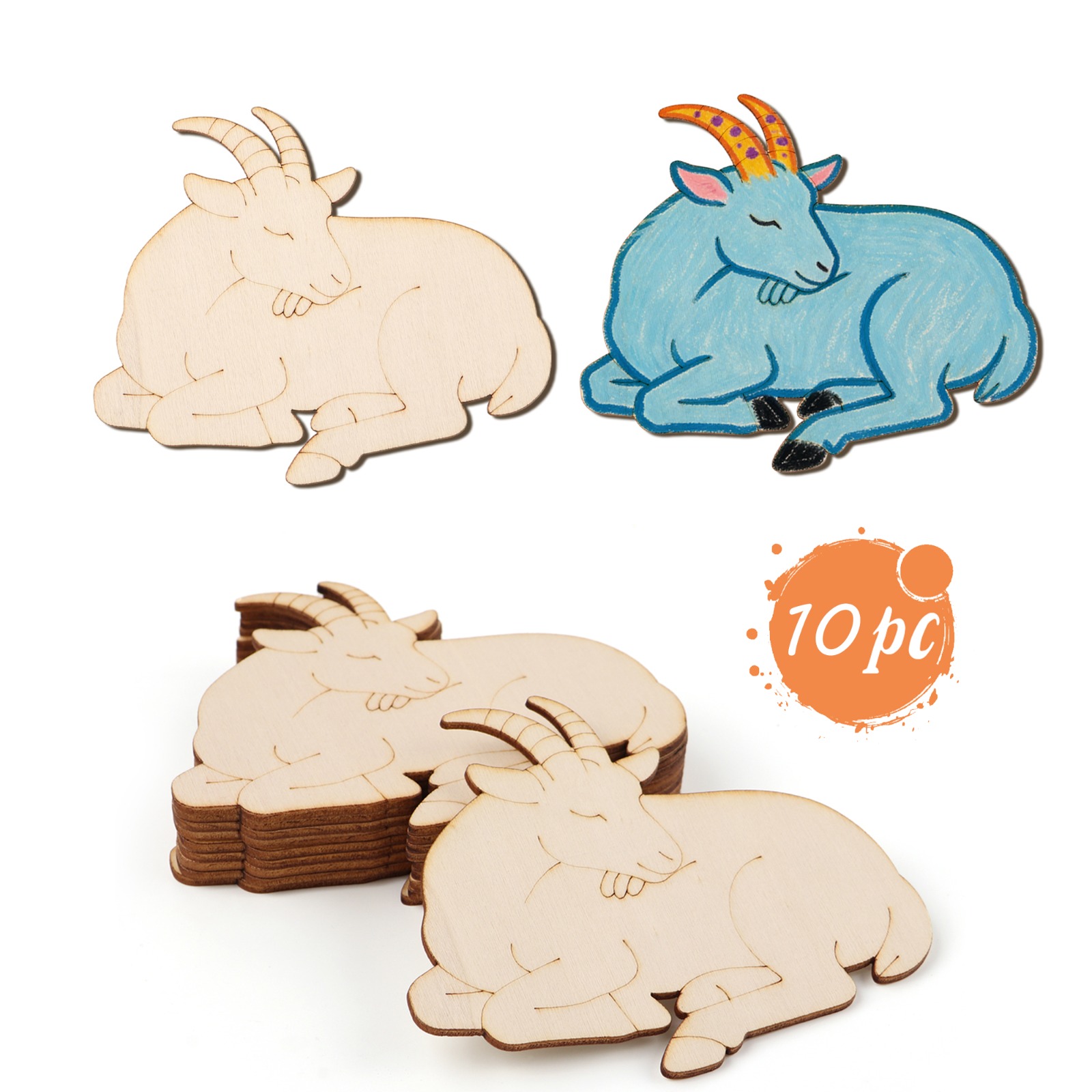 10pcs/set Unfinished Wood Shee - Art & Craft Paper Ideas For Kids incelemesi ve fiyatı