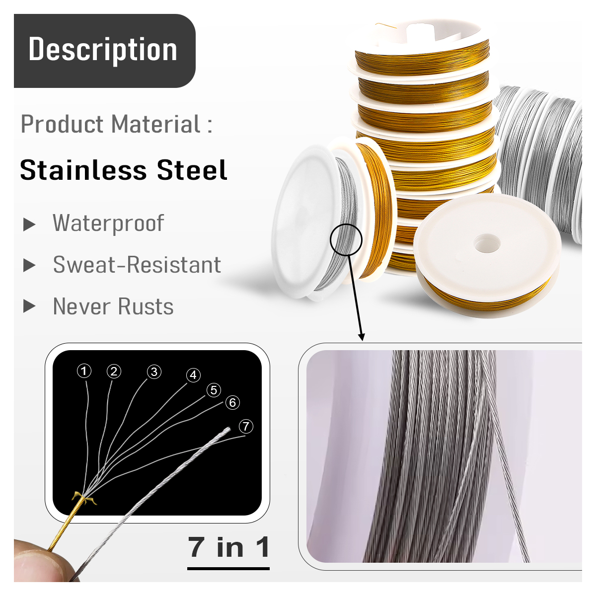 0.3-1mm Stainless Steel Beadin - Art Craft Wire incelemesi ve fiyatı