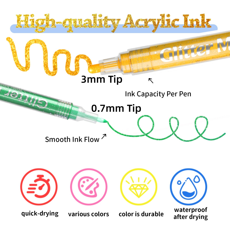 12/24 Color Acrylic Glitter Ma - Art Craft Doodle incelemesi ve fiyatı