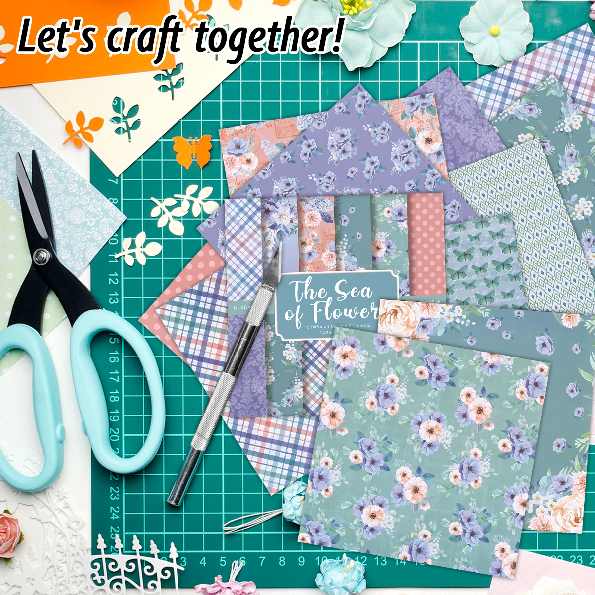 24 Sheets Colored Floral Patte - Art Craft Journals incelemesi ve fiyatı