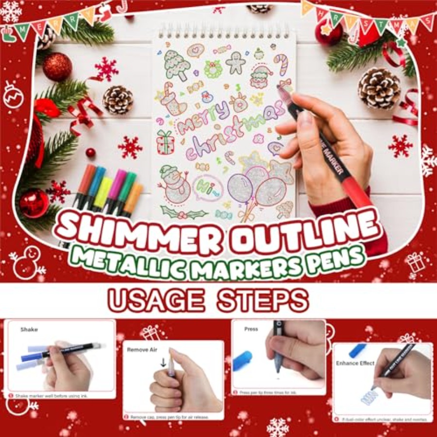 12 Colors Outline Markers, Dou - Art Craft Doodle incelemesi ve fiyatı